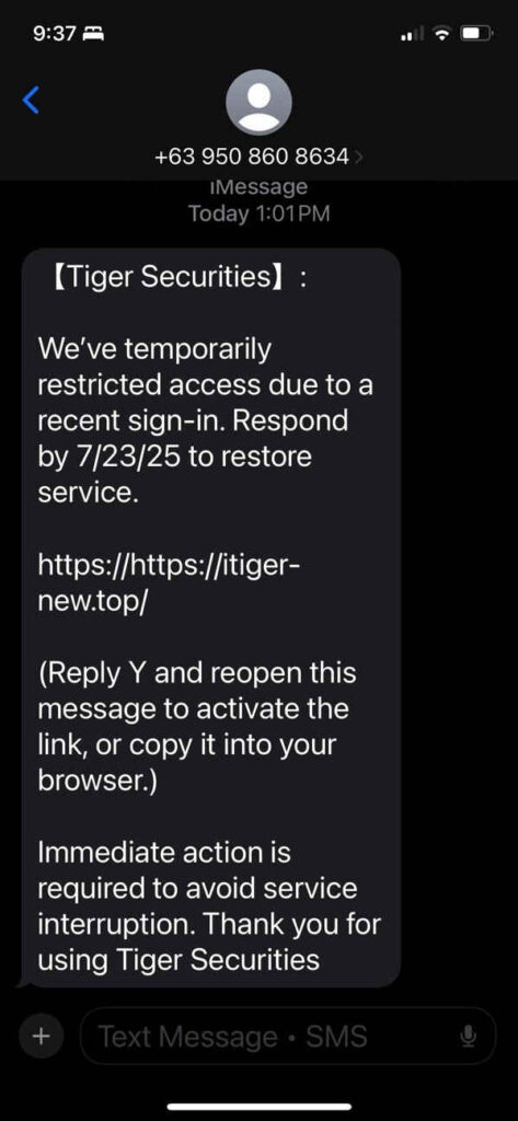 Tiger Securities text