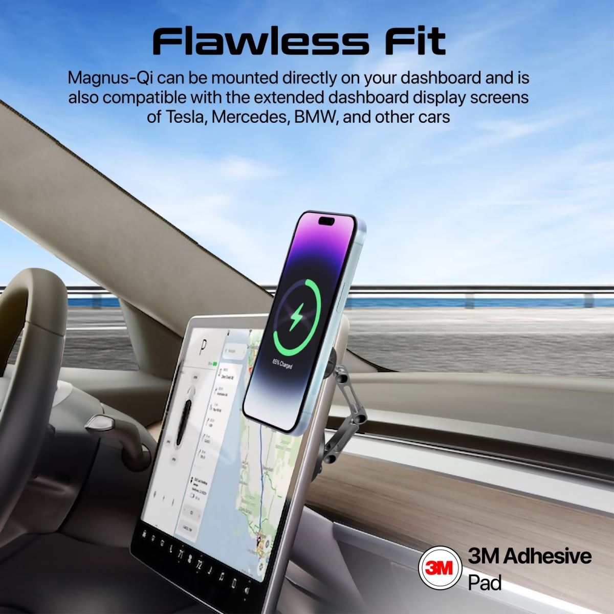 PROMATE MAGNUS-QI Secure Wireless In-Car Phone Charger and Holder - Image 3